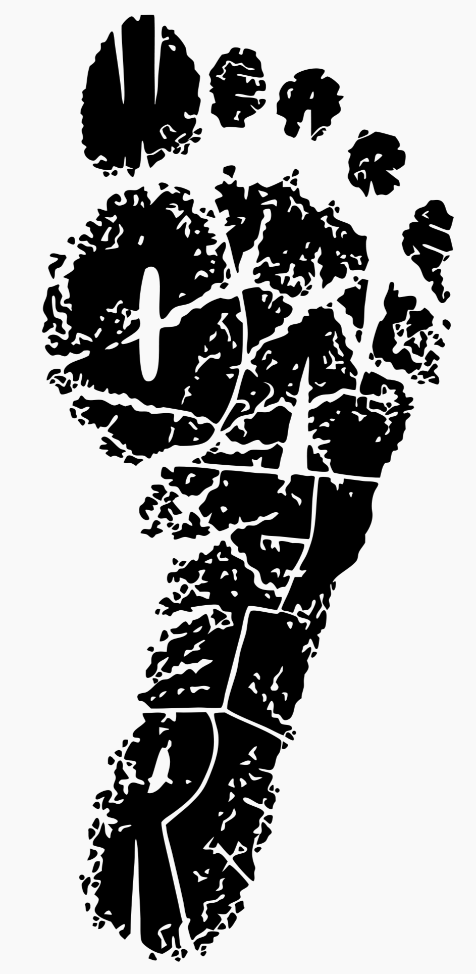 Black silhouette of a shoe on a white background